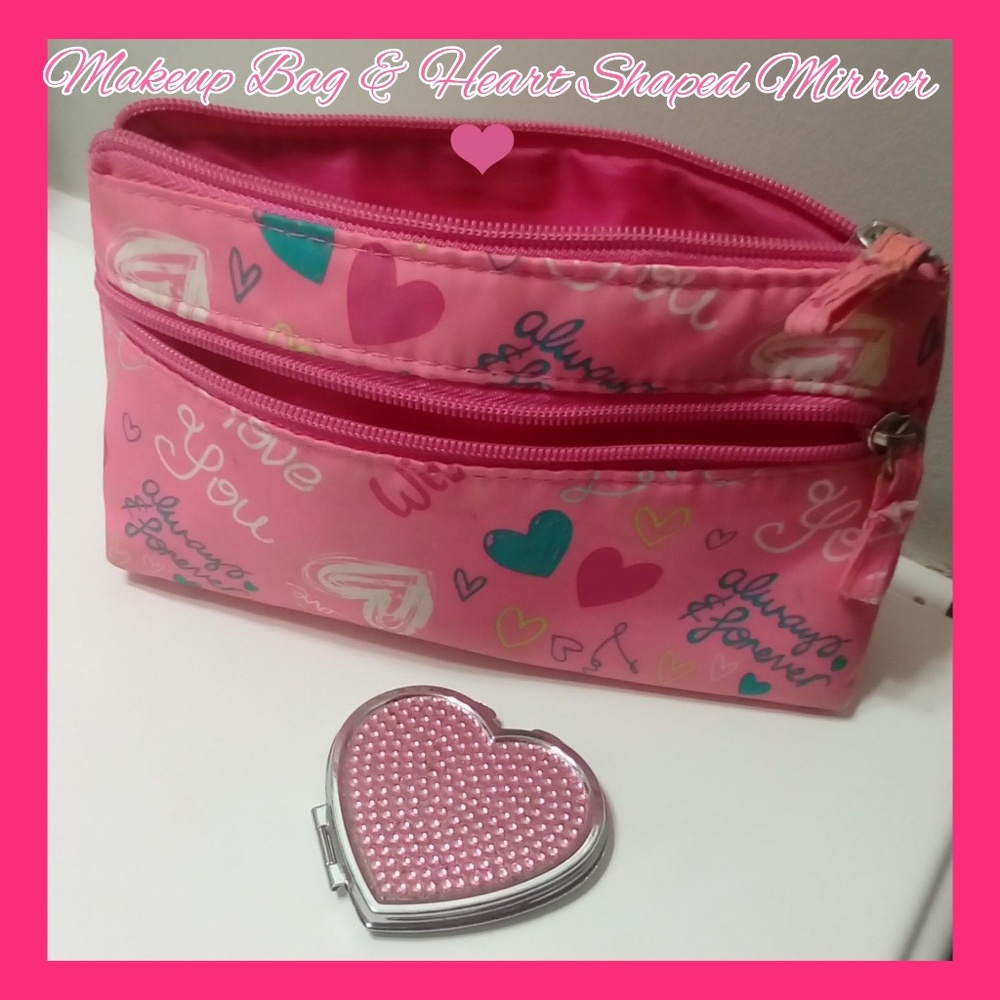 Makeup Bag & Compact Mirror  💕